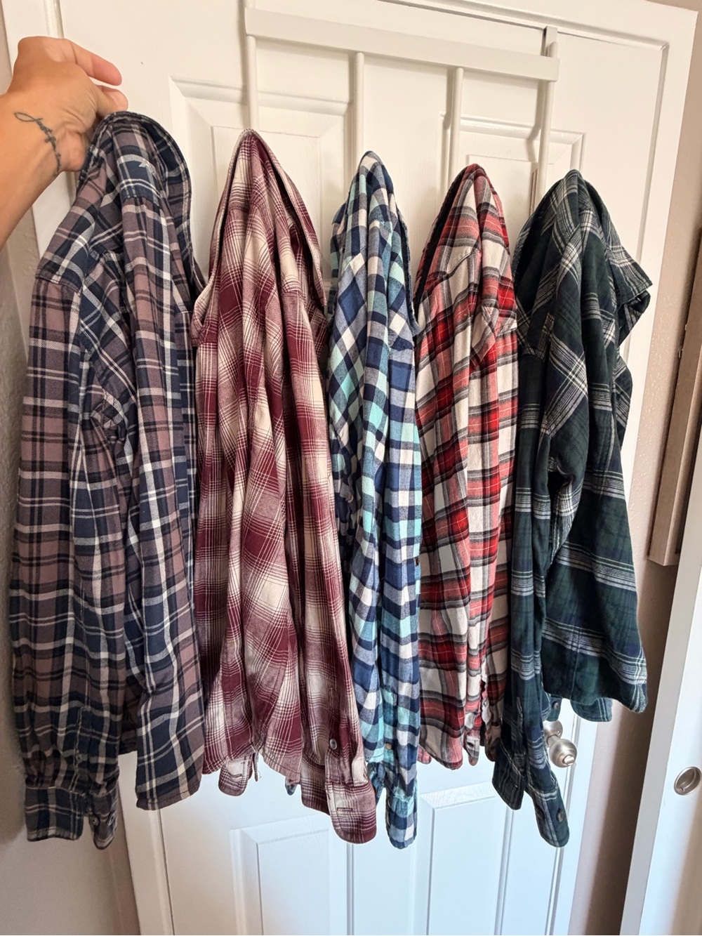 Jachs women’s Plaid Button-Down Shirt Bundle - Blue, Burgundy, Red, Green, Navy